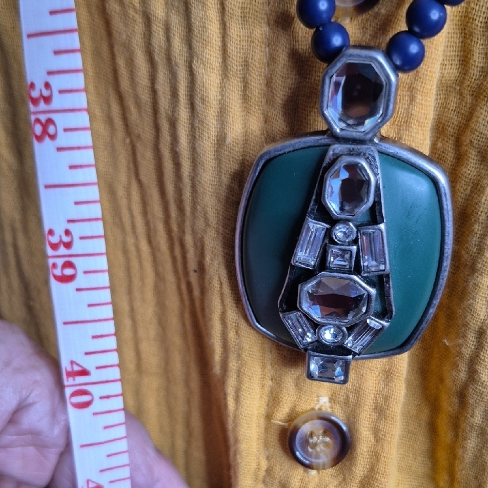 Lia Sophia Dark Purple and Green Necklace With Rhinestone Accents (j67) - Picture 4 of 6